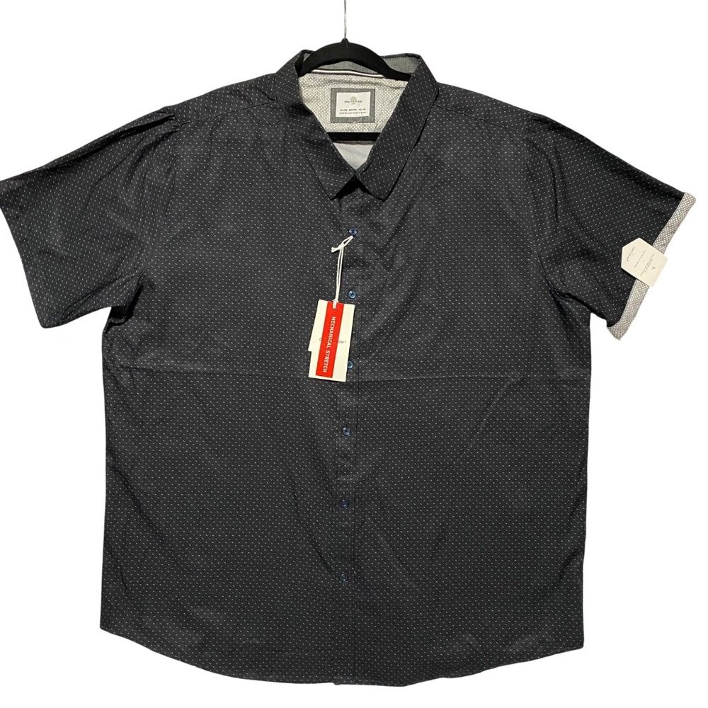 Craft & Flow Men’s Shirt 3XL Black Button Up Minimalist Normcore Lightweight NWT